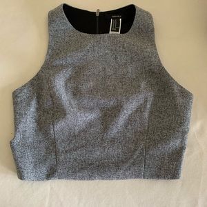 Forever 21 gray crop top with back cut outs